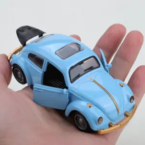 Vintage Volkswagen Beetle Die-Cast Pullback Toy Car 16 S2e938382c6f84489837d4ab232666860e