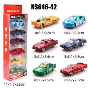 Set of Six 1/64 Die-Cast Race Cars