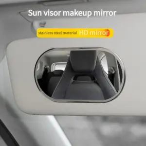 Stainless Steel Oval Car Vanity Mirror Large
