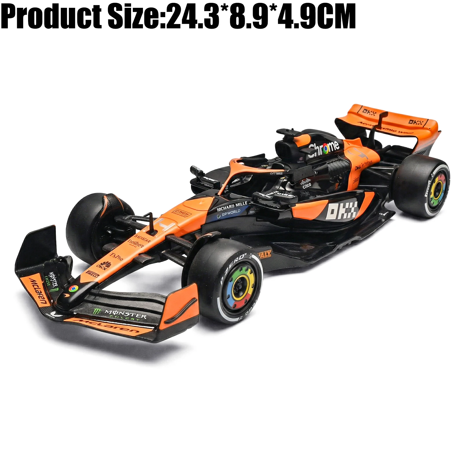 1:24 Scale F1 Diecast Car in Black and Orange 7 1:24 Scale F1 Diecast Car in Black and Orange - Image 7