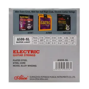 Set of Alice Electric Guitar Strings Gauges .008-.046 9 S331d5a32760f4339a2d03f2f9c9d45ffp