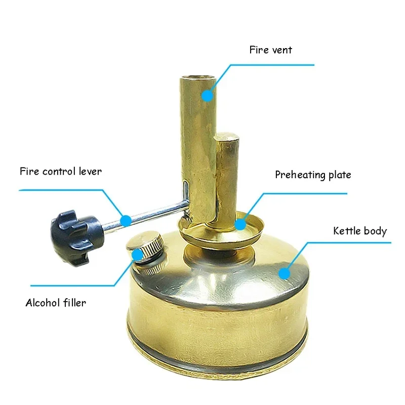 Brass Alcohol Lamp for Laboratory Heating 3 Brass Alcohol Lamp for Laboratory Heating - Image 3