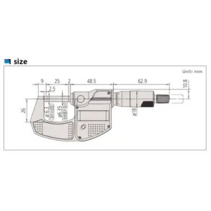Mitutoyo 0-25mm Digital Micrometer Model 293-821-30 11 S33b4665d10a749d0ab07da72703f94f6t