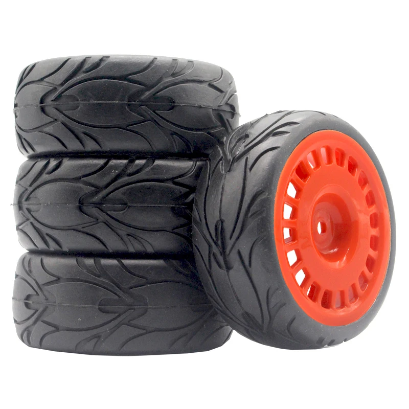 RC Rally Tires and Red Rims Set for 1/10 Scale Cars 3 RC Rally Tires and Red Rims Set for 1/10 Scale Cars - Image 3