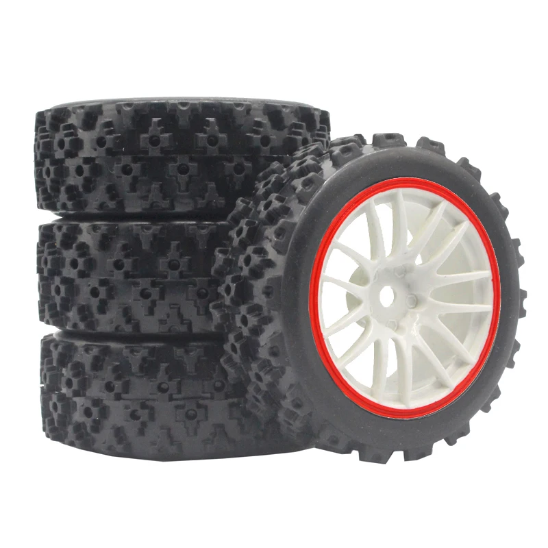 Off-Road RC Tire and White Wheel Set for 1/10 Scale 5 Off-Road RC Tire and White Wheel Set for 1/10 Scale - Image 5