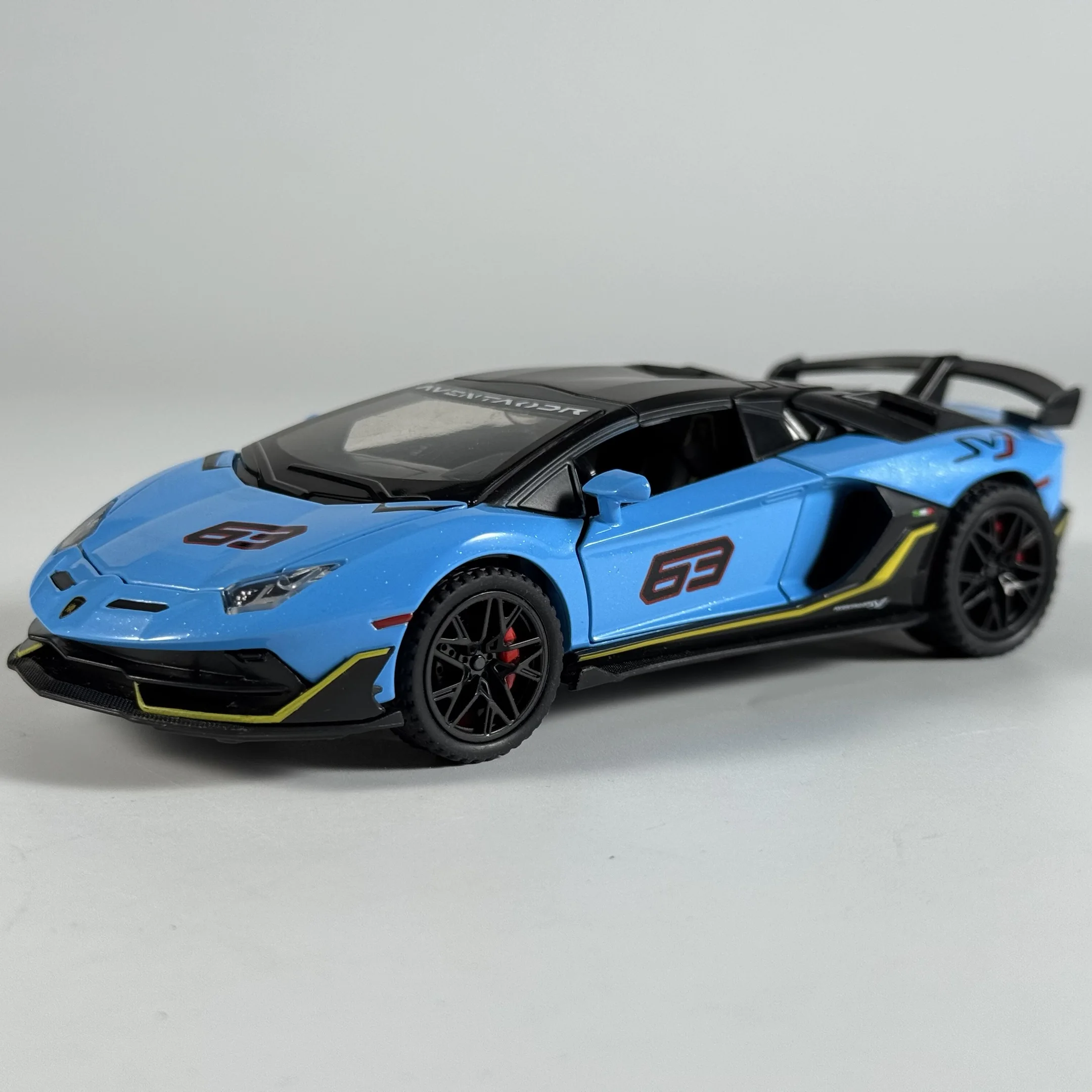 Red Lamborghini Aventador SVJ 63 Diecast Model 7 Red Lamborghini Aventador SVJ 63 Diecast Model - Image 7