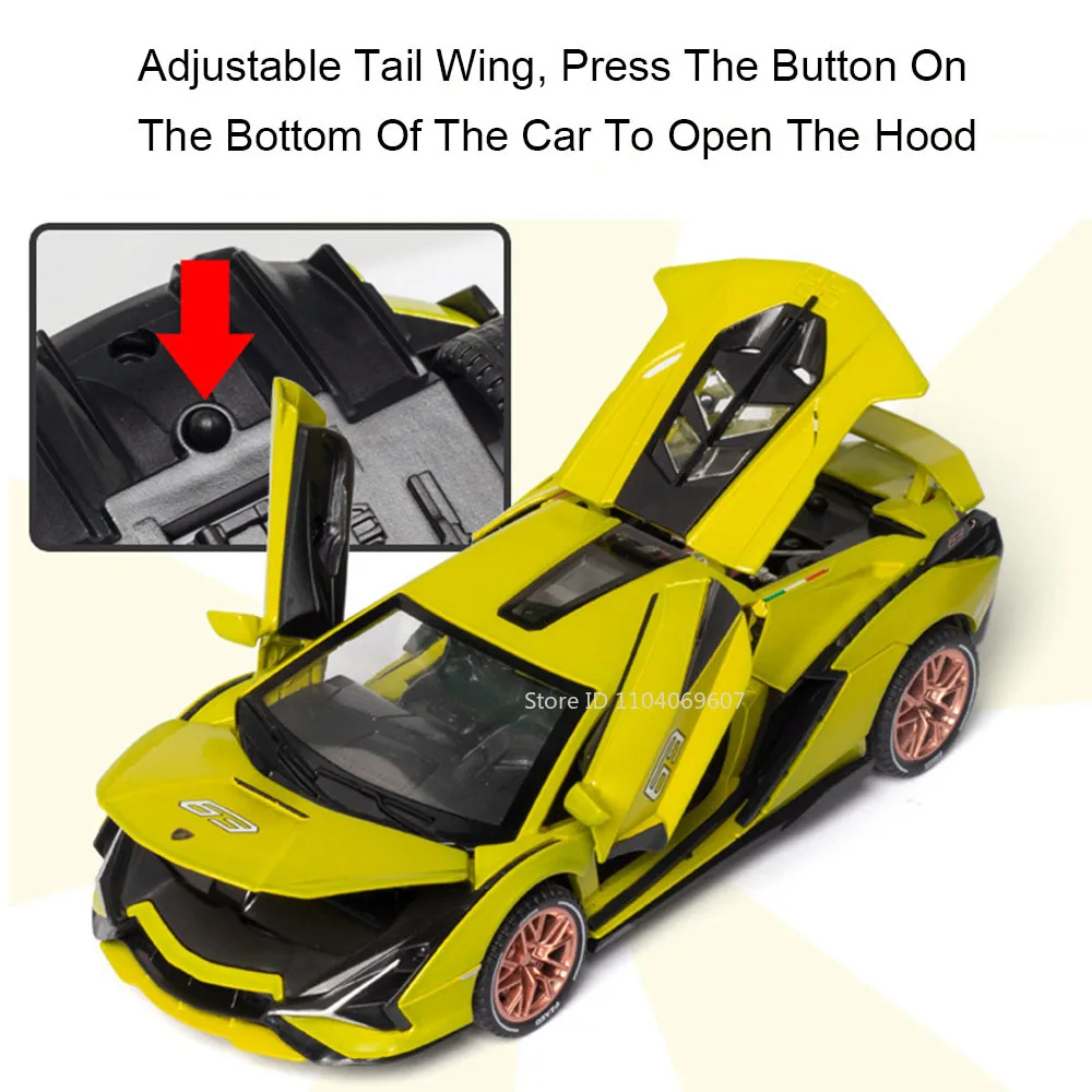 Vibrant Lime Green 1:32 Supercar Model 5 Vibrant Lime Green 1:32 Supercar Model - Image 5