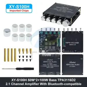 Bluetooth 5.0 Stereo Amplifier Module 50W x 2, 100W Sub 14 S3b74b86557814e5eb2ccbae4533f6edf3