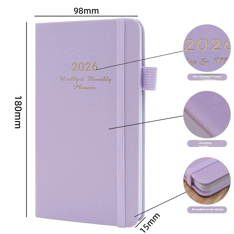 Elegant 2026 Weekly & Monthly Planner in PU Leather 2 Elegant 2026 Weekly & Monthly Planner in PU Leather - Image 2