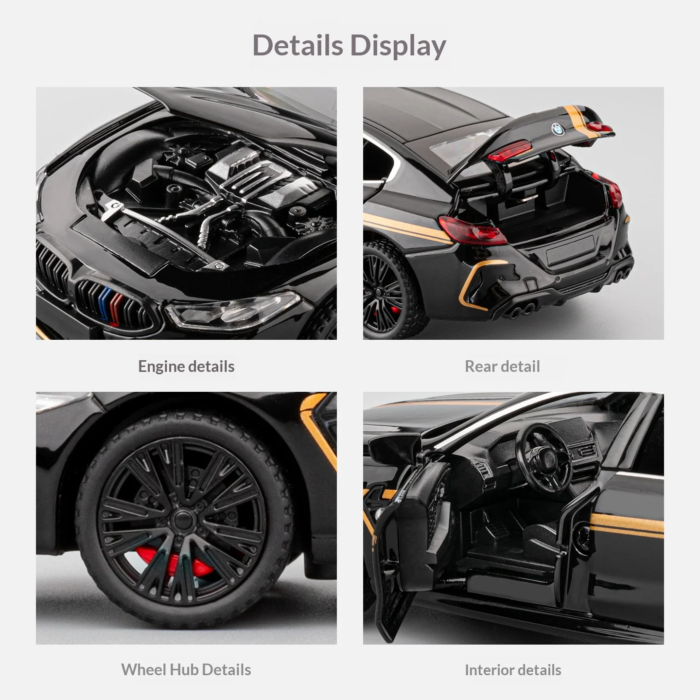 1/32 BMW M8 Diecast Model in Metallic Purple 6 1/32 BMW M8 Diecast Model in Metallic Purple - Image 6