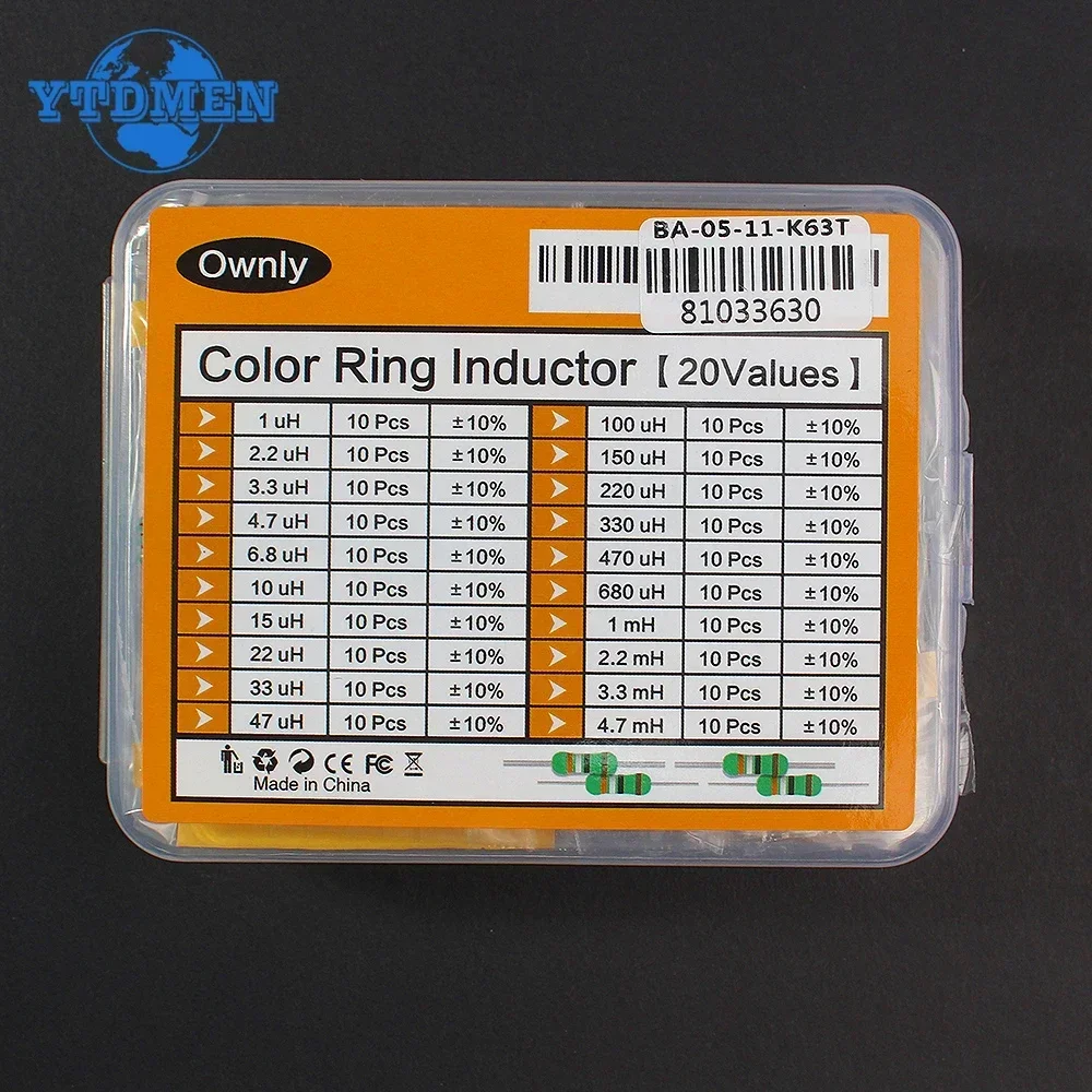 200pcs Axial Lead Color-Coded Inductor Set 6 200pcs Axial Lead Color-Coded Inductor Set - Image 6