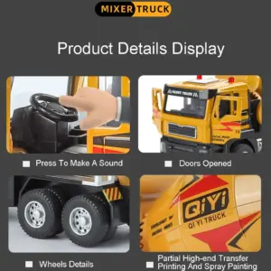 Vibrant Yellow and White Toy Mixer Truck 11 S3e91aba024ea4e229831a372e8681a13n