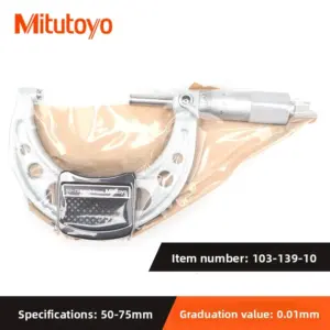 Mitutoyo 0-50mm Outside Micrometer, Stainless Steel 19 S3f3d1f5918de481b8d949f2a4be1b8c8a