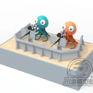 Playful Octopus Scene for Dioramas