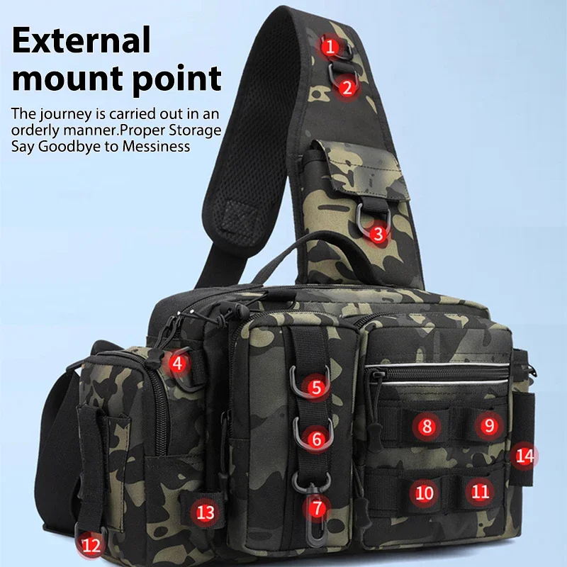 Camouflage Outdoor Tackle Bag with Multiple Compartments 5 Camouflage Outdoor Tackle Bag with Multiple Compartments - Image 5