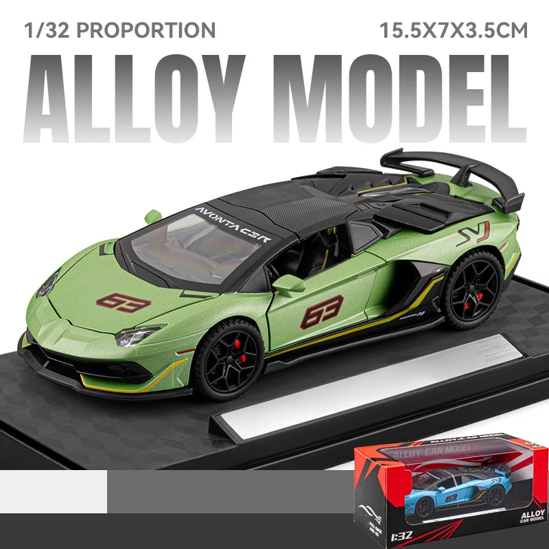 Green Lamborghini Aventador SVJ63 Diecast Model 10 Green Lamborghini Aventador SVJ63 Diecast Model - Image 10
