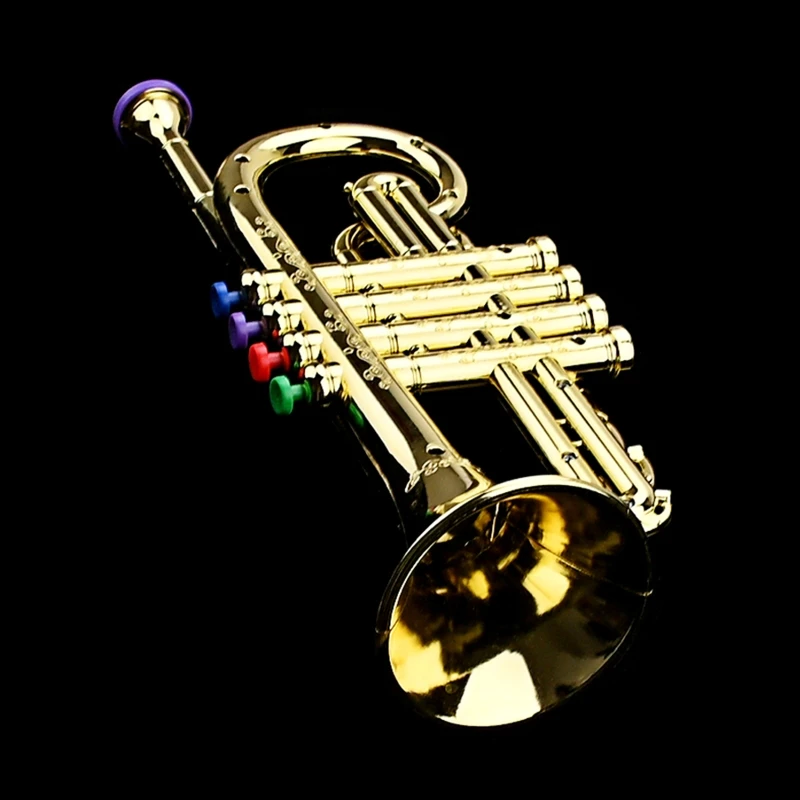 Bright Gold Children's Plastic Trumpet for Kids 2 Bright Gold Children's Plastic Trumpet for Kids - Image 2