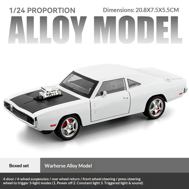 1/24 Alloy War Horse Car Model in Black 8 1/24 Alloy War Horse Car Model in Black - Image 8