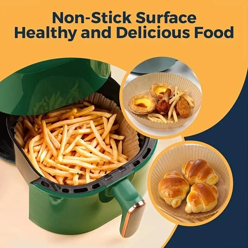 Natural Unbleached Air Fryer Paper Liners 50-100 Pack 5 Natural Unbleached Air Fryer Paper Liners 50-100 Pack - Image 5