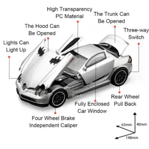 1:32 Scale SLR and S400L Diecast Model Cars 12 S48d915e10baf4c44a1f331470708a3917