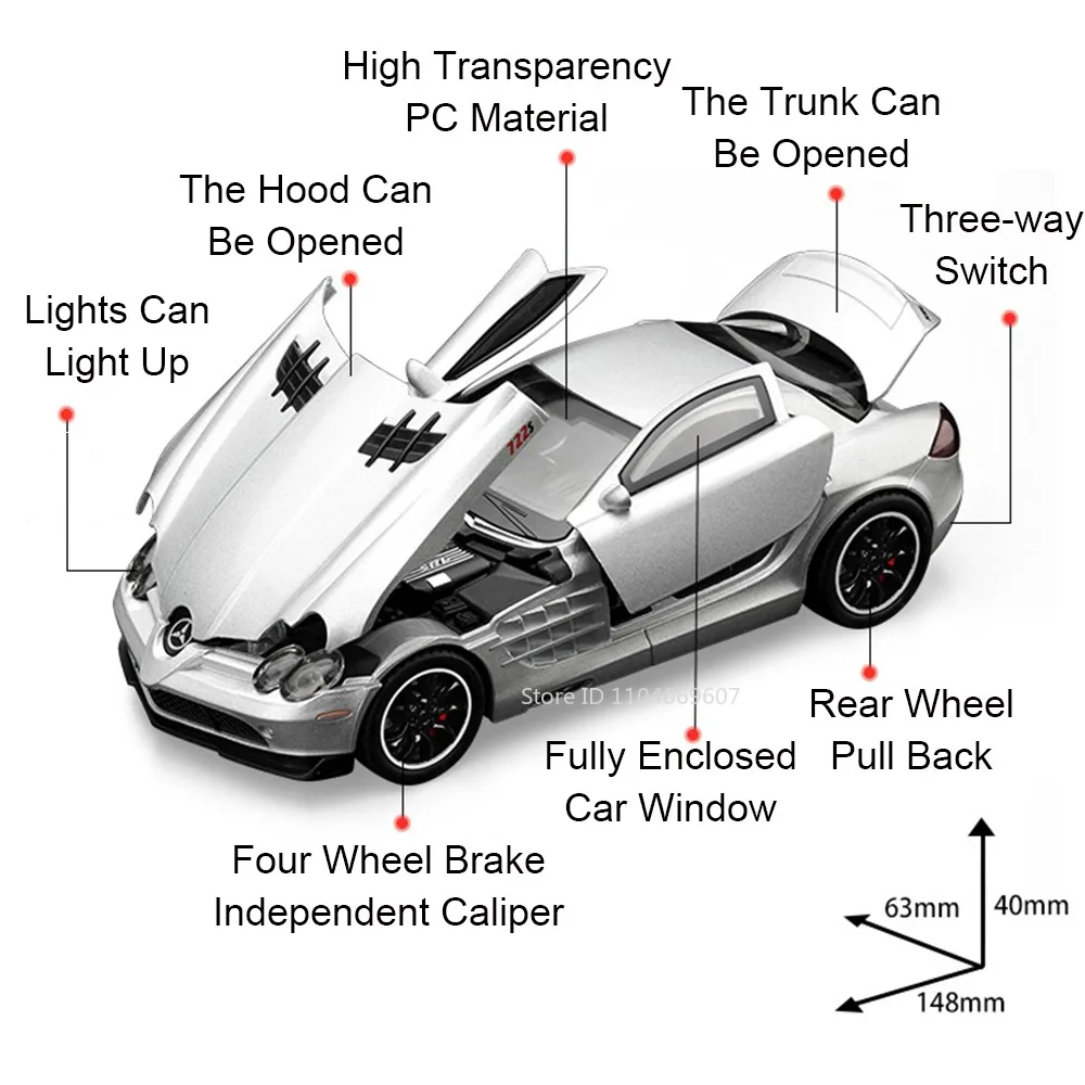 1:32 Scale SLR and S400L Diecast Model Cars 3 1:32 Scale SLR and S400L Diecast Model Cars - Image 3