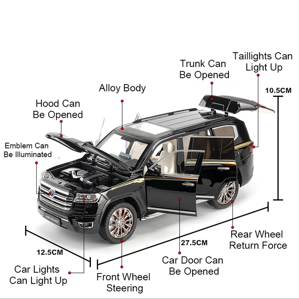 1:18 Scale Toyota Model Car with Lights 6 1:18 Scale Toyota Model Car with Lights - Image 6