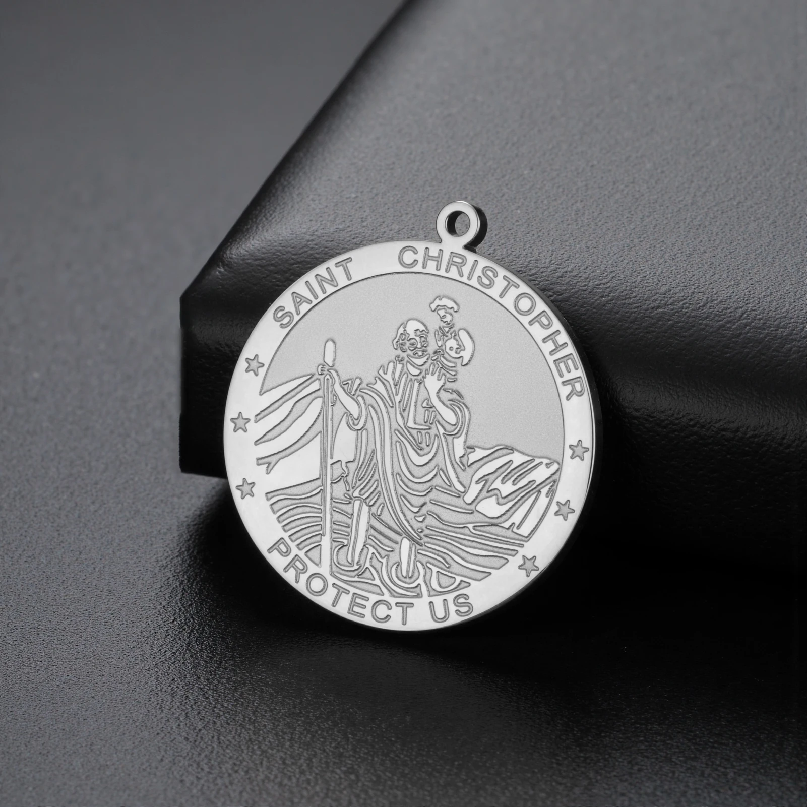 Stainless Steel Saint Christopher Pendant 20x20mm 2 Stainless Steel Saint Christopher Pendant 20x20mm - Image 2