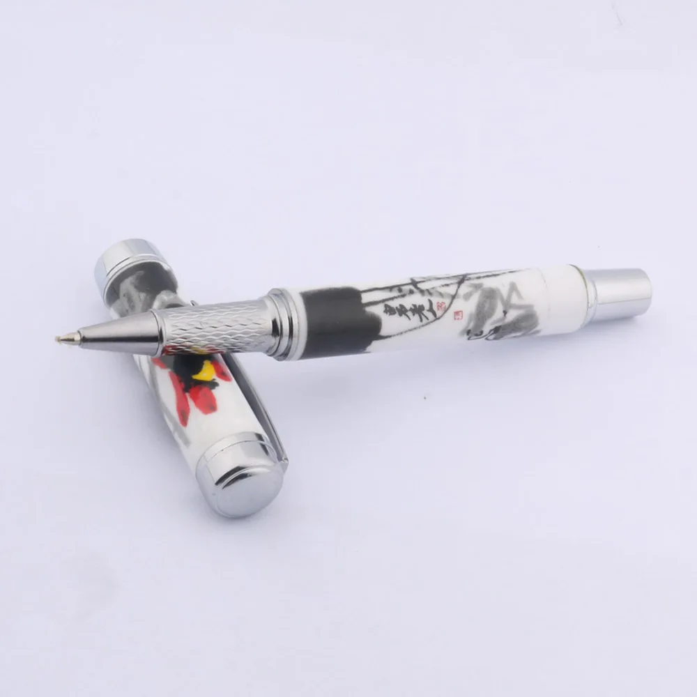 Ceramic Roller Ball Pen with Red Blossoms 5 Ceramic Roller Ball Pen with Red Blossoms - Image 5