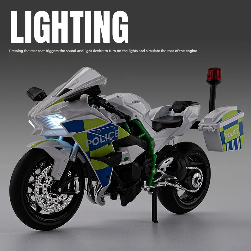 Kawasaki H2R Police Diecast Model 1:12 Scale 3 Kawasaki H2R Police Diecast Model 1:12 Scale - Image 3