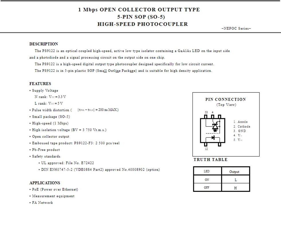 High-Speed PS9122-V-F3-AX Optocoupler Set of 10 3 High-Speed PS9122-V-F3-AX Optocoupler Set of 10 - Image 3