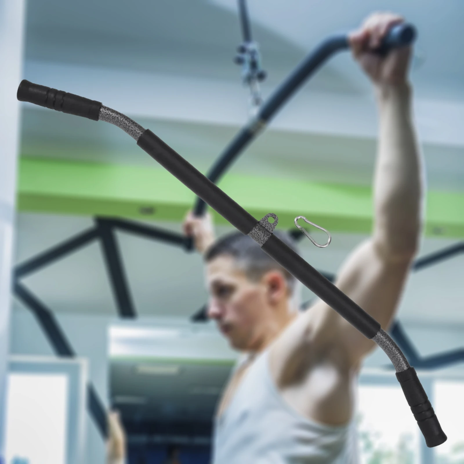 Black Fitness Straight Bar for Home Gym Training 5 Black Fitness Straight Bar for Home Gym Training - Image 5