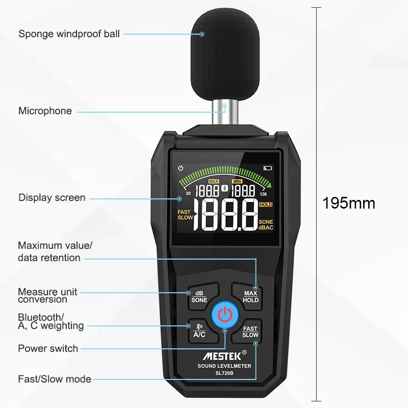 Digital Sound Level Meter SL720B for Precise Noise Measurement 4 Digital Sound Level Meter SL720B for Precise Noise Measurement - Image 4