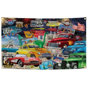 US Route 66 Vintage Collage Banner 90x150cm 18 S527be725c4bc43ae86b87c46411470afn
