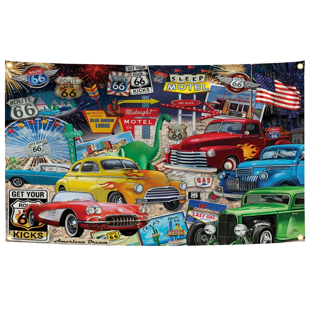 US Route 66 Vintage Collage Banner 90x150cm 9 US Route 66 Vintage Collage Banner 90x150cm - Image 9
