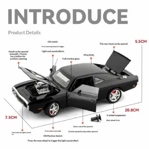 1/24 Alloy War Horse Car Model in Black 11 S56896f8ab2da4f559005724f4fe5b3a66