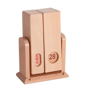Beech Wood Perpetual Desk Calendar