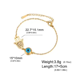 Stainless Steel Charm Bracelet with Evil Eye and Hamsa 14 S586dcfe2d6884e0caf10659ee1cb6ad4N