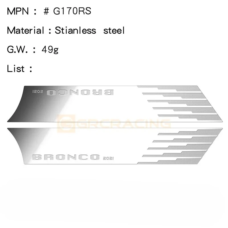 Traxxas Bronco Metal Side Decorations for RC 9 Traxxas Bronco Metal Side Decorations for RC - Image 9
