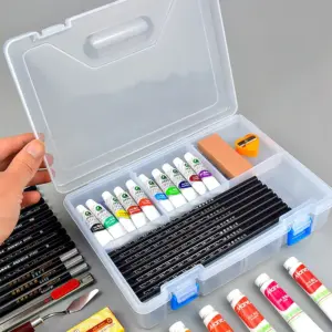 Transparent Double-Layer Stationery Organizer