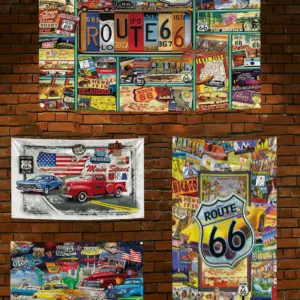 US Route 66 Vintage Collage Banner 90x150cm 11 S5b3941ecd0f0495895e15d4b2a39892dT