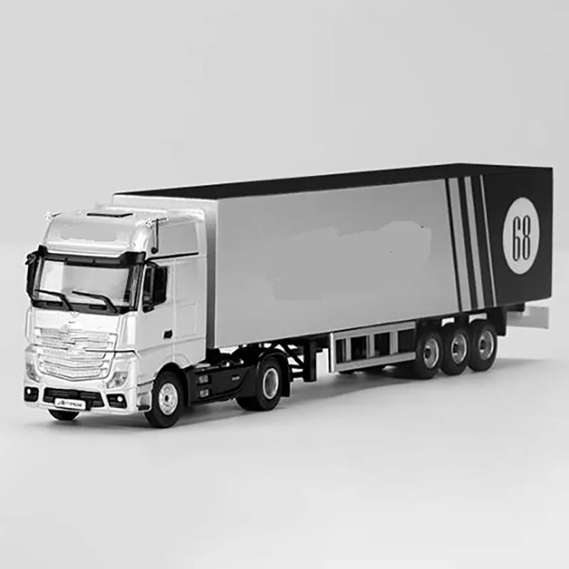 1:64 Silver and Black Diecast Semi-Truck Model 2 1:64 Silver and Black Diecast Semi-Truck Model - Image 2