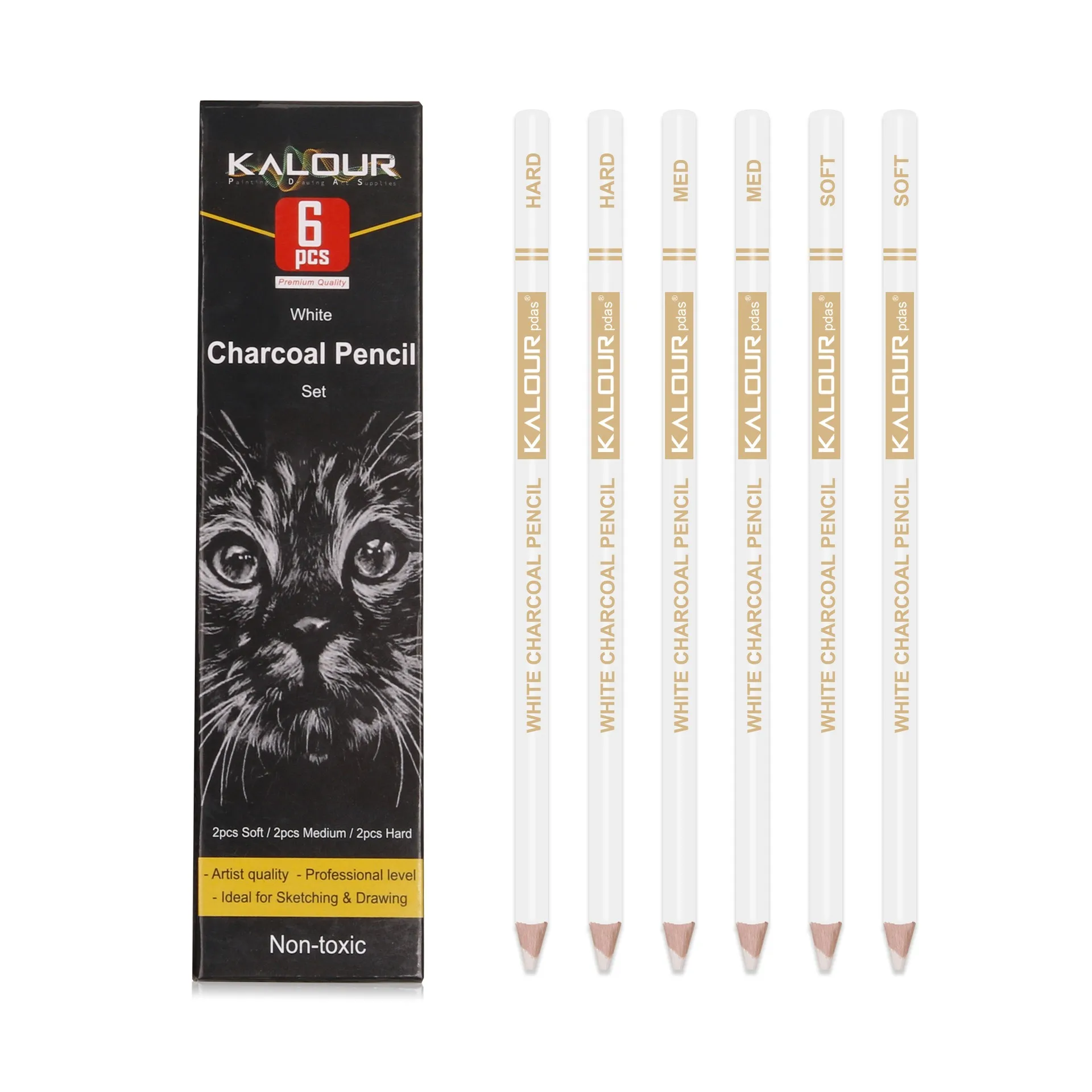 KALOUR Carbon Pencil Set - 6 or 12 Pieces 2 KALOUR Carbon Pencil Set - 6 or 12 Pieces - Image 2