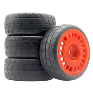 RC Rally Tires and Red Rims Set for 1/10 Scale Cars 11 S613c7d47e1ba4dc48aef17800b73560cj