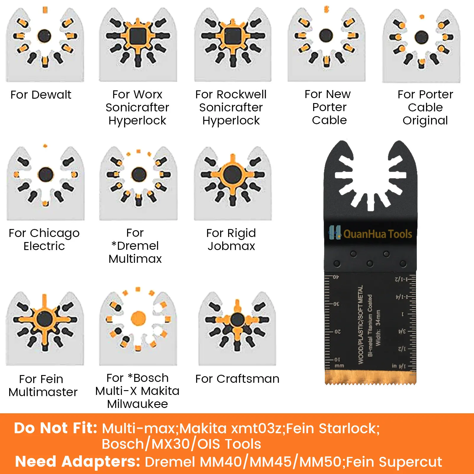 Titanium Oscillating Multitool Blades Set of 10 4 Titanium Oscillating Multitool Blades Set of 10 - Image 4