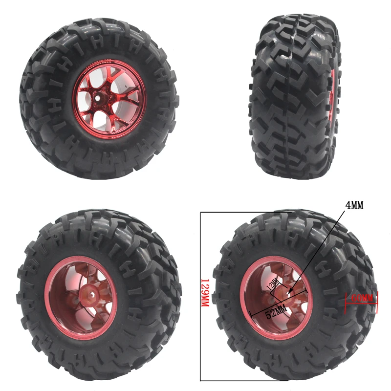 RC Monster Truck Tires & Rims Set 4pcs 2 RC Monster Truck Tires & Rims Set 4pcs - Image 2