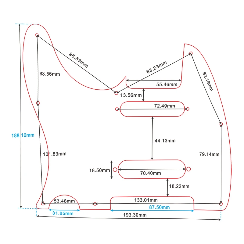 Vibrant Blue Pickguard for Left-Handed Nashville SS Tele 6 Vibrant Blue Pickguard for Left-Handed Nashville SS Tele - Image 6