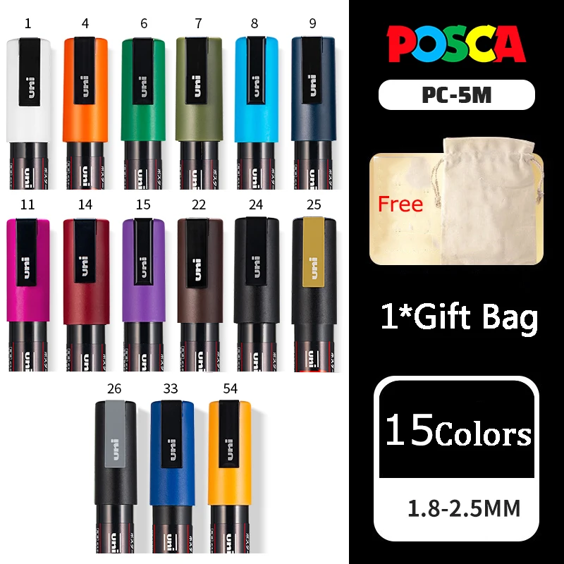 Vibrant Uni Posca Paint Marker Set with 16 Colors 10 Vibrant Uni Posca Paint Marker Set with 16 Colors - Image 10