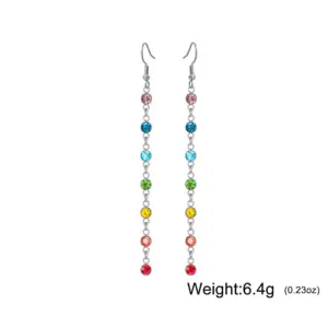 7 Chakra Rhinestones Drop Earrings in Stainless Steel 13 S6bc7e8cf85b148999d3564cc250dcafbg