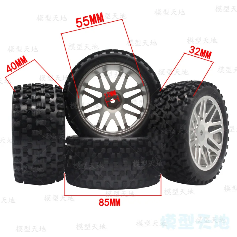 Off-Road RC Tire Set with Aluminum Rims 2 Off-Road RC Tire Set with Aluminum Rims - Image 2