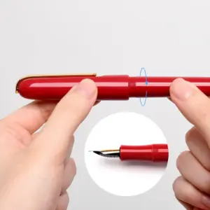 Luxury Stainless Steel Fountain Pen with Gold Accents 12 S6cc777e9e31d48ad804911568811c770X